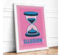 Illusion of Time Minimalist Framed Wall Art Print A1 (84.1×59.4cm) White, Wall Decor for Living Room, Bedroom, Office & Home, Ready to Hang, Art Gift