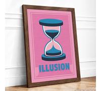 Illusion of Time Minimalist Framed Wall Art Print A3 (42×29.7cm) Walnut, Wall Decor for Living Room, Bedroom, Office & Home, Ready to Hang, Art Gift
