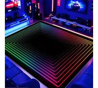 Illusion Rug for Living Room,180x260cm, 3D Geometric Red Green Gradient Soft Rugs, Cool Abstract Play Rugs for Children and Teenagers Room Decoration, Machine Washable Play Mat for Entrance