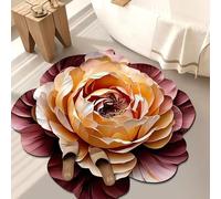 Illusion rug，optical illusion rug，Peacock Pattern Round Carpet Modern Luxury Home Decor Floor Mat Ethnic Style Colorful Non-Slip Rug for Living Room Bedroom(Coloring 12,120 * 120cm)