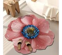 Illusion rug，optical illusion rug，Peacock Pattern Round Carpet Modern Luxury Home Decor Floor Mat Ethnic Style Colorful Non-Slip Rug for Living Room Bedroom(Coloring 30,60 * 60cm)