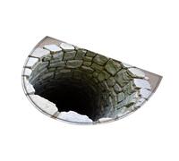 Illusion Rug - Semi-Circular 3D Carpet Mat, Washable, Non-Slip Base, Soft Texture Design | Floor Mat for Bedroom, Living Room, Kitchen, Entryway, Front Door, Indoor Outdoor Use, Office, Dorm, Hotel