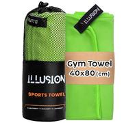 illusion Small Microfibre Gym Towel for Active Sports (40x80cm) - Lightweight Quick Dry Towel - Ideal for Cardio, Cycling, Strength Training, Yoga, and Running, Perfect for Athletes Training Outdoors