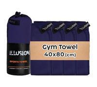 illusion Small Microfibre Gym Towel for Active Sports (40x80cm) - Lightweight Quick Dry Towel - Ideal for Cardio, Cycling, Strength Training, Yoga, and Running, Perfect for Athletes Training Outdoors