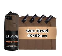 illusion Small Microfibre Gym Towel for Active Sports (40x80cm) - Lightweight Quick Dry Towel - Ideal for Cardio, Cycling, Strength Training, Yoga, and Running, Perfect for Athletes Training Outdoors
