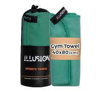 illusion Small Microfibre Gym Towel for Active Sports (40x80cm) - Lightweight Quick Dry Towel - Ideal for Cardio, Cycling, Strength Training, Yoga, and Running, Perfect for Athletes Training Outdoors