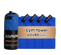 illusion Small Microfibre Gym Towel for Active Sports (40x80cm) - Lightweight Quick Dry Towel - Ideal for Cardio, Cycling, Strength Training, Yoga, and Running, Perfect for Athletes Training Outdoors
