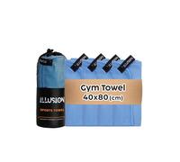illusion Small Microfibre Gym Towel for Active Sports (40x80cm) - Lightweight Quick Dry Towel - Ideal for Cardio, Cycling, Strength Training, Yoga, and Running, Perfect for Athletes Training Outdoors