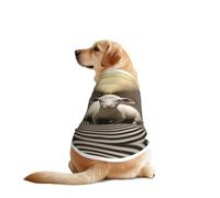 Illusionary Surrealist Art Dog Shirt Vest Dog Clothes- Breathable Cooling for Big Dogs, Sun Protection Comfort Wear for Golden Retriever, Husky, Alaska Outdoor Activities 5X-Large
