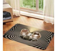Illusionary Surrealist Art Pet Feeding Mat Dog Cat Eating Food Absorbent Leather Tablecloth for and Water Bowl Waterproof No Stains Quick Dry Non-Slip 17.72 * 11.8IN