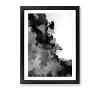 Illusions Of The Moon Abstract Framed Wall Art Print A2 Black