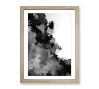Illusions Of The Moon Abstract Framed Wall Art Print A2 Oak