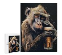 Illustrated Baboon Beer Jigsaw Puzzle, 500 PCS, for Adults, Versatile Leisure for Adults Who Enjoy Jigsaws, at Home