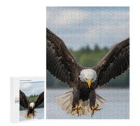 Illustrated Bald Eagle Diving for Prey Jigsaw Puzzle, 500 PCS, for Adults, An Engaging Indoor Activity for Quiet Evenings, at Home