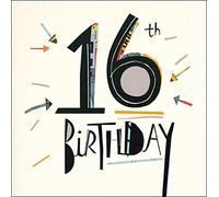 Illustrated Boy's 16th Birthday Card from The Mambo Range - Age 16 - Silver Foil Finish - for Him