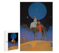 Illustrated Camel Journey Under The Moon Jigsaw Puzzle, 1000 PCS, for Adults, Shared Puzzle Time for Family And Friends, for Quiet Evenings