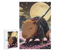 Illustrated Capybara Samurai with Katana Jigsaw Puzzle, 1000 PCS, for Adults, An Engaging Indoor Activity for Quiet Evenings, for Family Fun