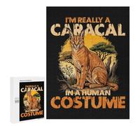 Illustrated Caracal in A Human Costume Jigsaw Puzzle, 500 PCS, for Adults, Versatile Leisure for Adults Who Enjoy Jigsaws, at Home