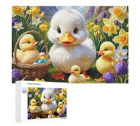 Illustrated Easter Ducklings Basket Jigsaw Puzzle, 1000 PCS, for Adults, A Creative Way to Unwind after A Busy Day, for Cosy Nights