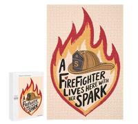Illustrated Firefighter Spark Jigsaw Puzzle, 1000 PCS, for Adults, A Focused Activity for Patient Adult Puzzlers, for Family Fun