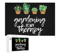 Illustrated Gardening Is My Therapy Fu Jigsaw Puzzle, 1000 PCS, for Adults, A Creative Way to Unwind after A Busy Day, for Puzzle Fans
