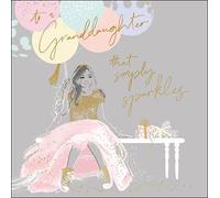 Illustrated Granddaughter Birthday Card from Woodmansterne - Simply Sparkles - Gold Foil Finish - for Her