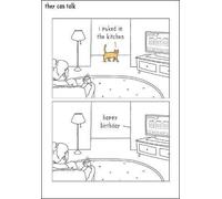 Illustrated Humorous Male/Female Birthday Card from The They Can Talk Range - Cat, I Puked in The Kitchen - Greeting Card for Him/for Her (WDM-448935)