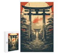 Illustrated Japanese Torii Gate Jigsaw Puzzle, 1000 PCS, for Adults, A Creative Way to Unwind after A Busy Day, for Family Fun