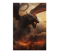 Illustrated Jigsaw Puzzle for Adults, A Dragon Wreaking Havoc, 300 PCS