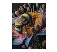 Illustrated Jigsaw Puzzle for Adults, Bee on Passion Flower, 500 PCS | Puzzle for Adults: visual matching for a more organised build over several sessions.