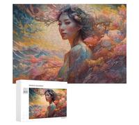 Illustrated Jigsaw Puzzle for Adults, Fantasy Floral Portrait Artwork, 300 PCS