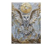 Illustrated Jigsaw Puzzle for Adults, Golden Owl of The Moon, 300 PCS