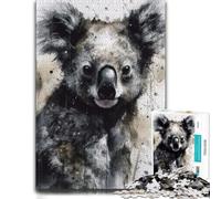 Illustrated Jigsaw Puzzle for Adults, Koala Beauty Black Ink, 1000 PCS