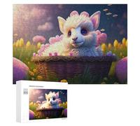 Illustrated Jigsaw Puzzle for Adults, Magical Basket Bunny, 300 PCS