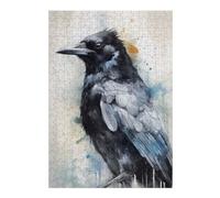 Illustrated Jigsaw Puzzle for Adults, Magpie Beauty Black Ink, 300 PCS
