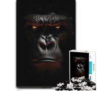 Illustrated Jigsaw Puzzle for Adults, Menacing Gorillas Gaze, 300 PCS