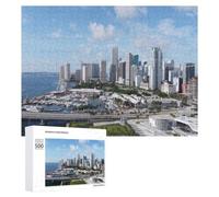 Illustrated Jigsaw Puzzle for Adults, Miami Florida USA Bayside, 500 PCS
