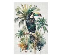 Illustrated Jigsaw Puzzle for Adults, Palm Trees And Paradise, 1000 PCS