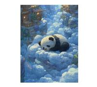 Illustrated Jigsaw Puzzle for Adults, Panda Cloud Village, 500 PCS