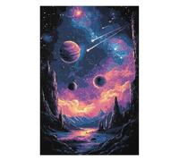 Illustrated Jigsaw Puzzle for Adults, Pixelated Space Landscape, 1000 PCS