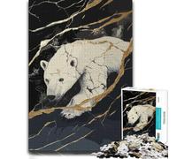 Illustrated Jigsaw Puzzle for Adults, Polar Bear Breaking Thru, 1000 PCS
