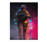 Illustrated Jigsaw Puzzle for Adults, Soldier Combat Gear Rifle, 500 PCS