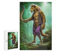 Illustrated Jungle Lion's Journey Jigsaw Puzzle, 1000 PCS, for Adults, Versatile Leisure for Adults Who Enjoy Jigsaws, for Family Fun