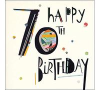 Illustrated Male 70th Birthday Card from the Mambo Range - Age 70 - Silver Foil Finish - for Him