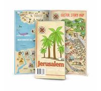 Illustrated Map of Bible Stories and Jerusalem in Jesus' Time, 16" x 21"