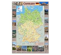 Illustrated Map of Germany - Size A1-59.4 x 84.1cm - Paper Laminated