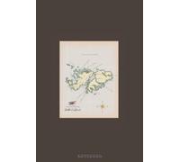 Illustrated Map Of The British Falkland Islands SP Notebook: 120 Blank Pages, 6 x 9 , Wide Ruled Lined Paper Journal, for Kids, Teens and Adults