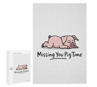 Illustrated Missing You Pig Time Jigsaw Puzzle, 1000 PCS, for Adults, A Focused Activity for Patient Adult Puzzlers, for Family Fun
