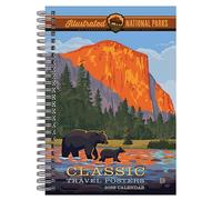 Illustrated National Parks 2026 Weekly & Monthly Planner, 12-Month Engagement Calendar with Vintage Travel Poster Art, Scenic National Park Illustrations, 2026, 6" x 9"