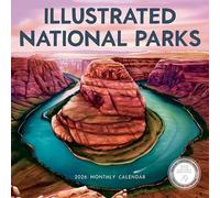 Illustrated National Parks Calendar 2026 | 12" x 24" Nature Wall Calendar 12 Month | Marble City Press | Hand-drawn Art, Yellowstone, Great Smoky Mountains, Zion, Grand Tetons | 2026-2027 Calendar